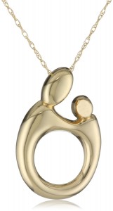 Mother And Child Necklace WIth Gold Pendant